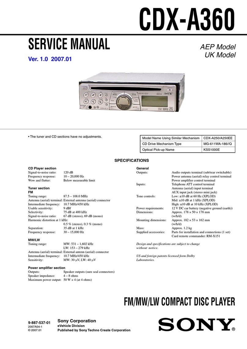 Sony CDX-A360 User manual