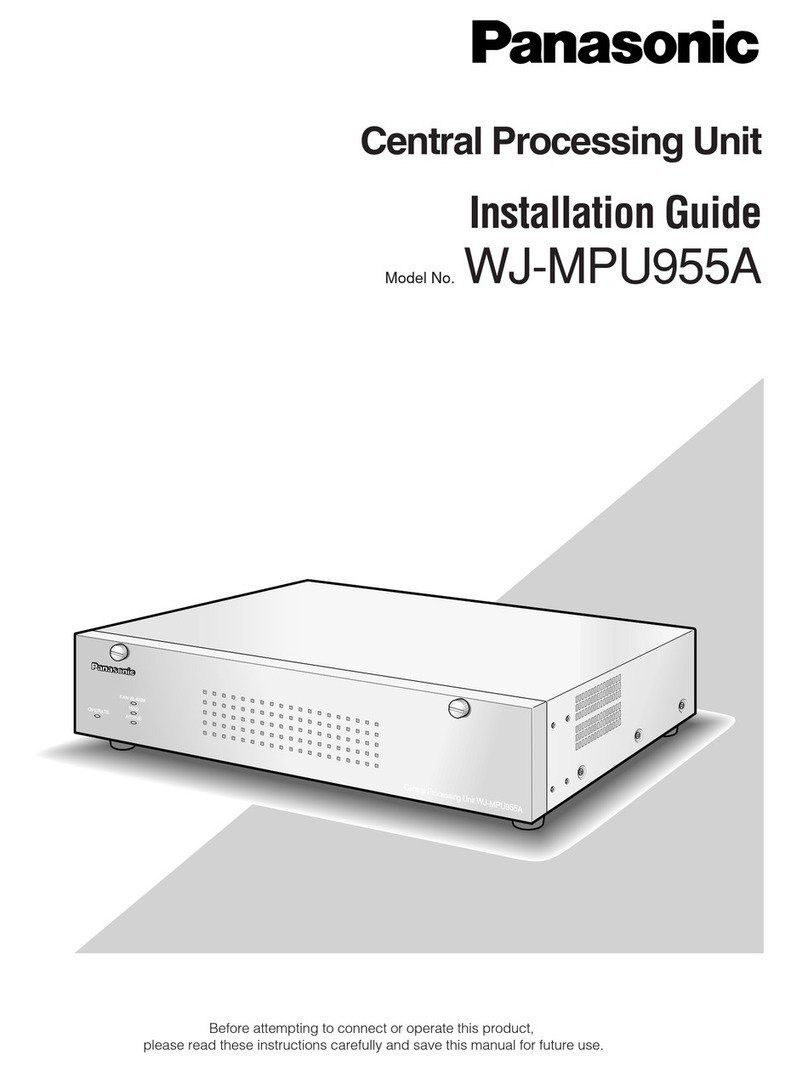 Panasonic WJMPU955A - CENTRAL PROCESSING UNIT installation guide Panasonic WJMPU955A - CENTRAL PROCESSING UNIT installation guide