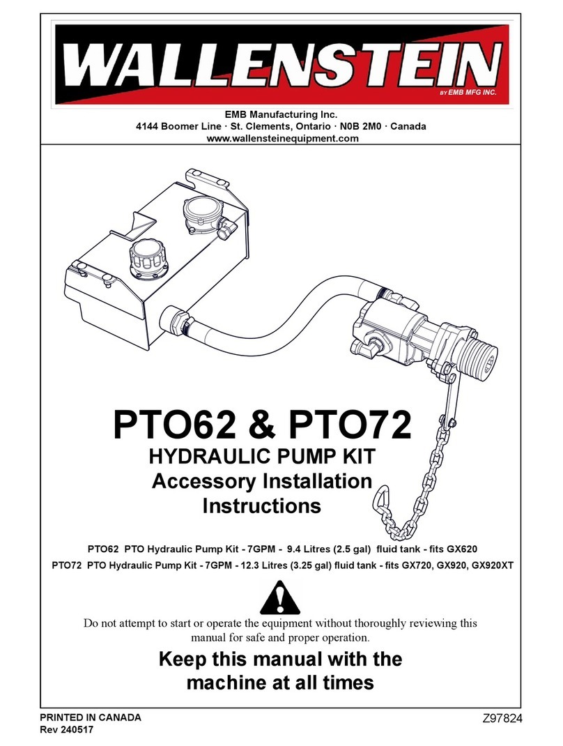 Wallenstein PTO62 installation instructions