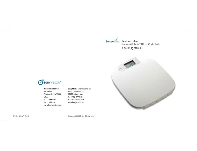 BodyMedia SenseWear operating manual BodyMedia SenseWear operating manual