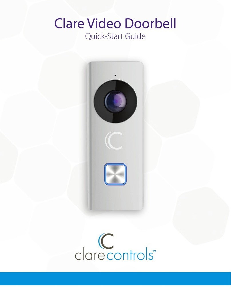 Clare Controls Clare Video Doorbell quick start guide