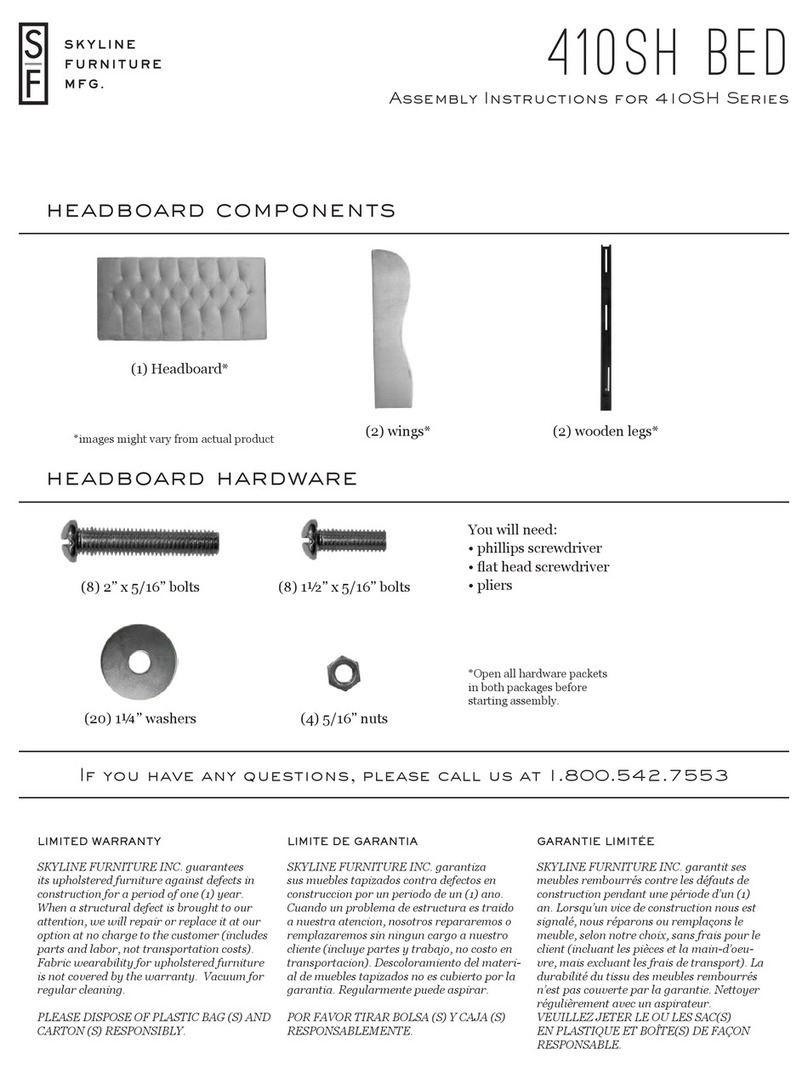 Skyline Furniture 410SH Series Assembly instructions Skyline Furniture 410SH Series Assembly instructions