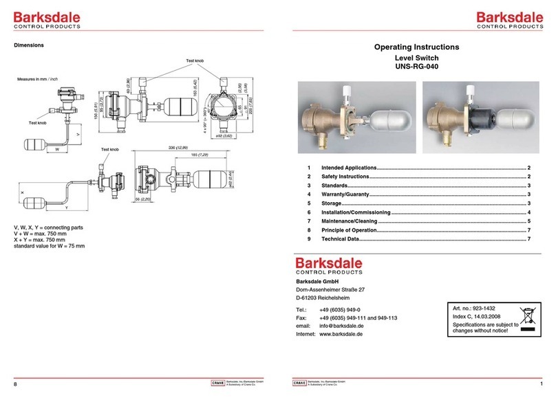 Barksdale UNS-RG-040 operating instructions Barksdale UNS-RG-040 operating instructions