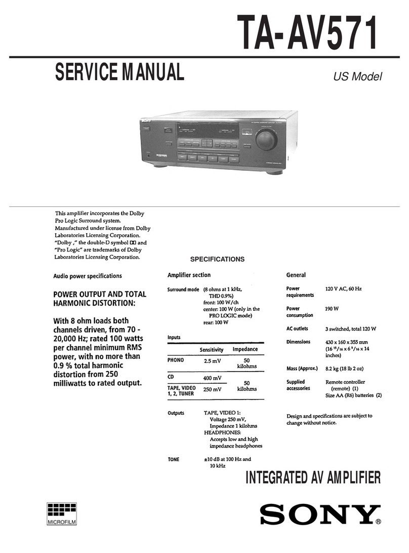 Sony TA-AV571 - Integrated A/v Amplifier Service manual