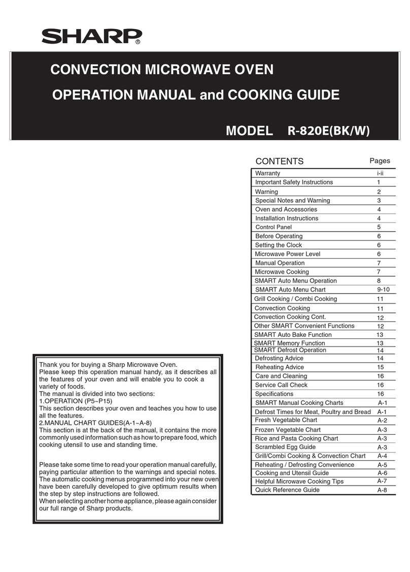 Sharp R-820E Instruction Manual