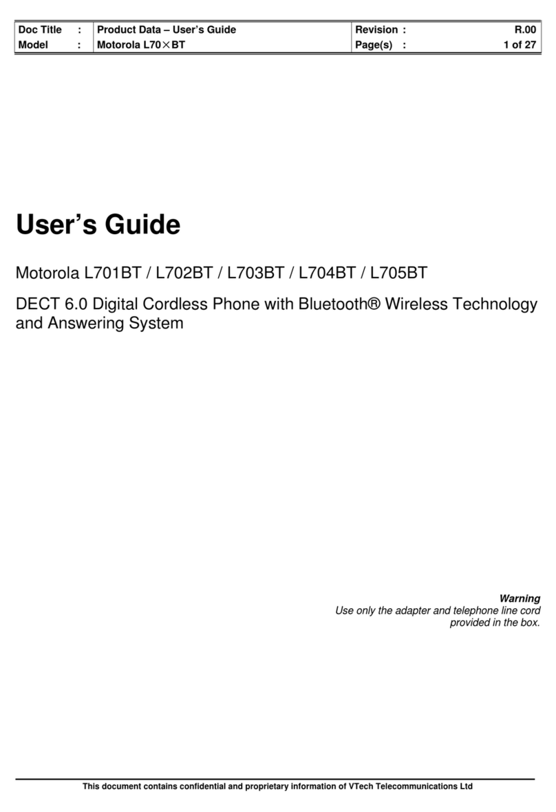 Motorola L702BT User manual