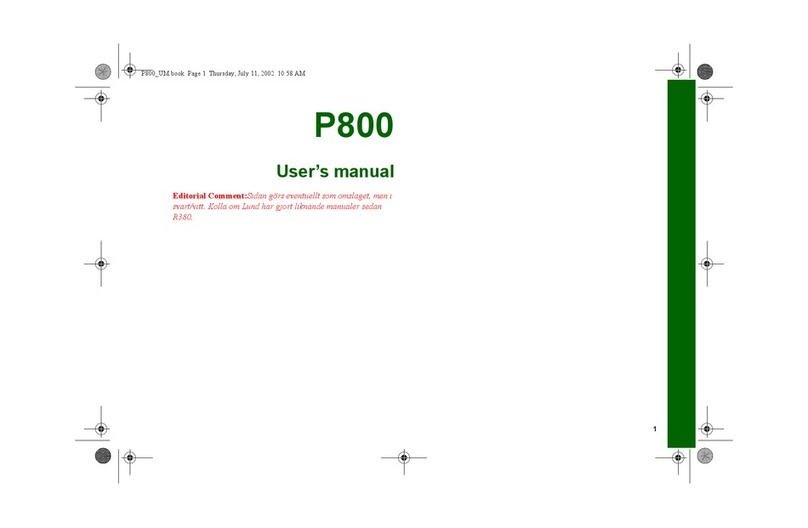 Sony Ericsson P800 User manual