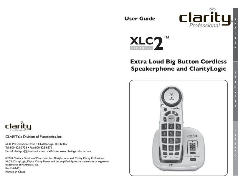 Clarity XLC2 User manual