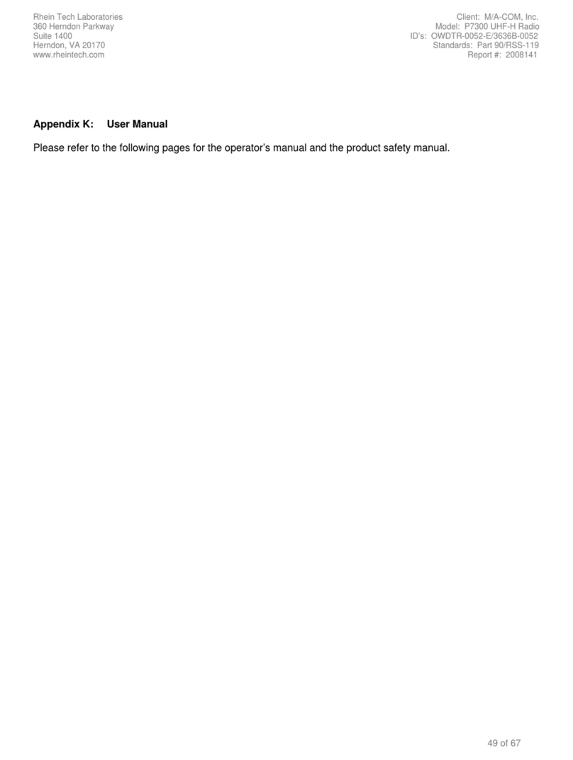 Tyco Electronics P7300 Series User manual