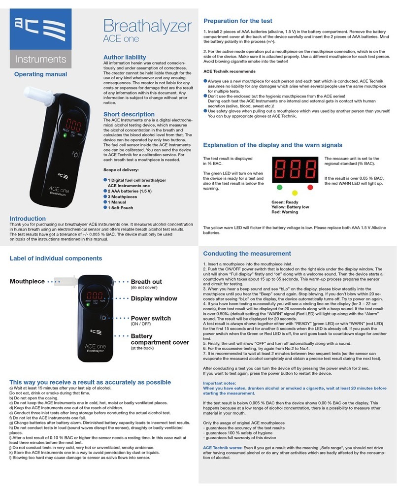 Ace One operating manual