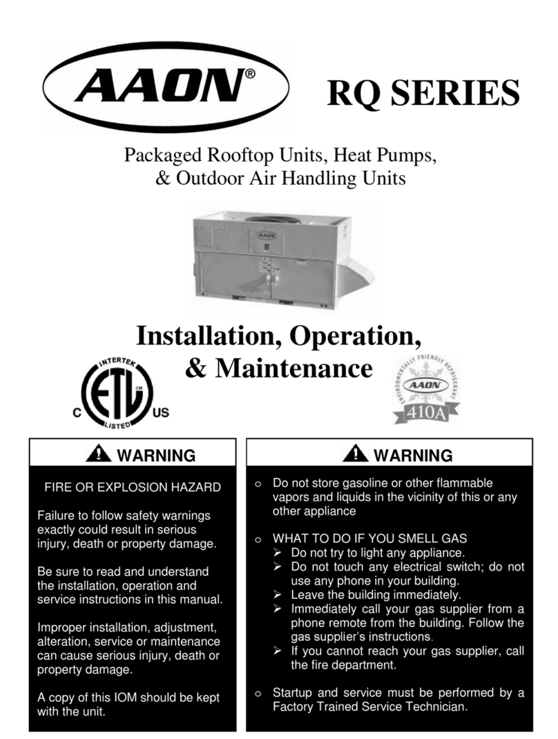 AAON RQ SERIES Installation operation & maintenance