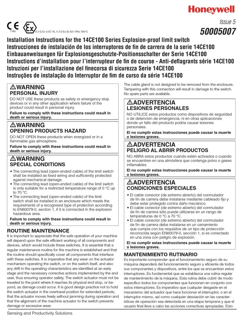 Honeywell 14CE100 Series installation instructions