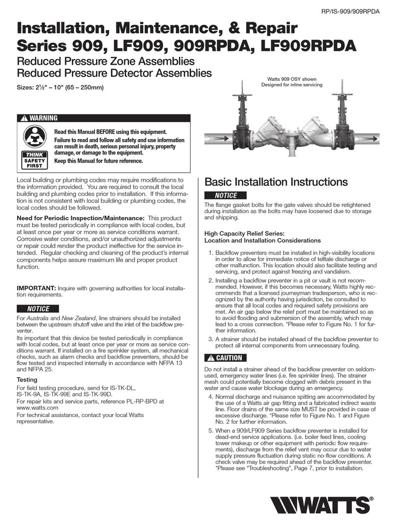 Watts LF909 Installation, maintenance & repair