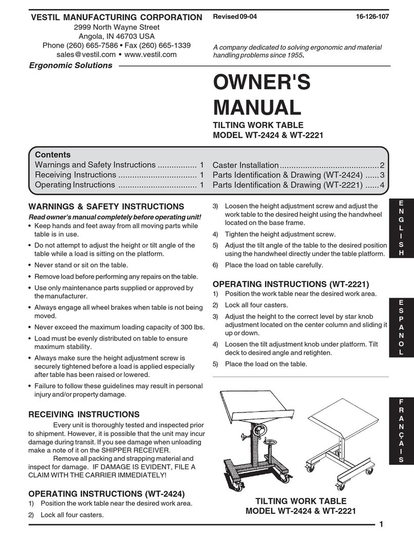 Vestil WT-2424 owner's manual