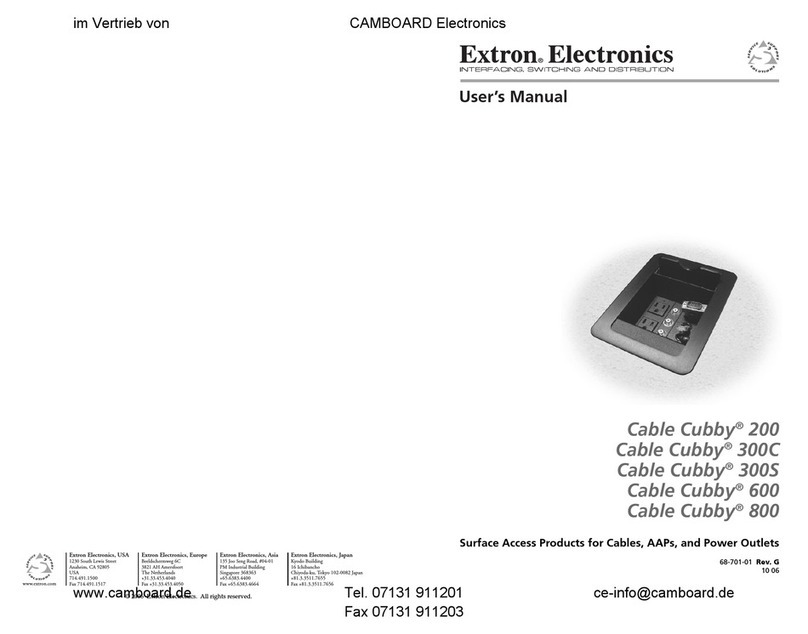 Extron electronics Cable Cubby 600 user manual Extron electronics Cable Cubby 600 user manual