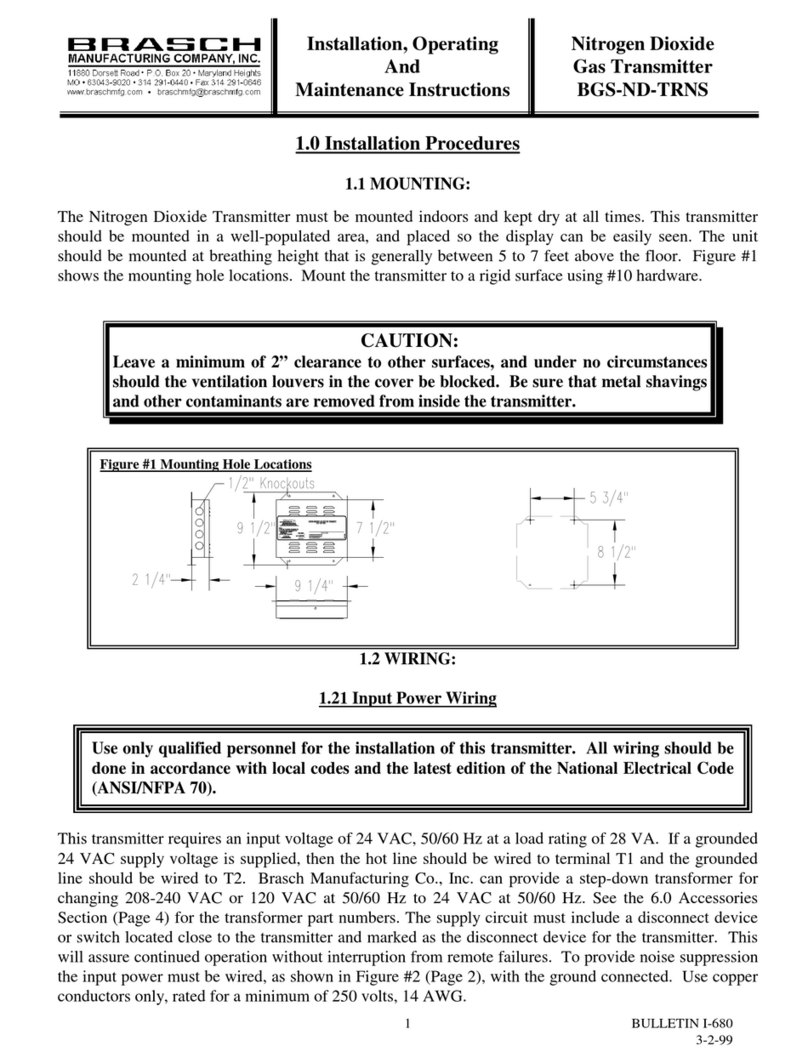 Brasch BGS-ND-TRNS Installation, operating and maintenance instructions