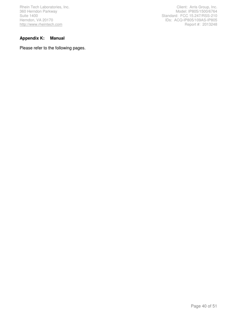 Arris IP805-M User manual