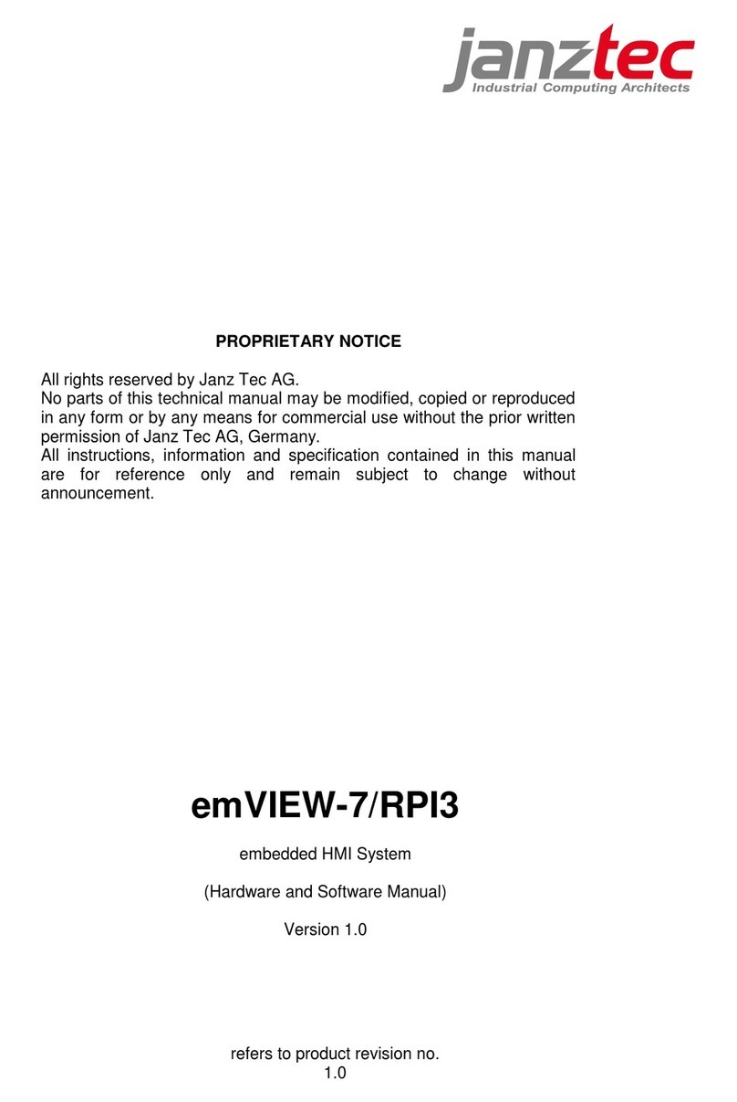 Janz Tec emVIEW-7/RPI3 User manual
