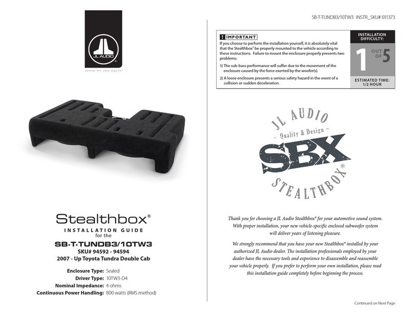 JL Audio Stealthbox SB-T-TUNDB3/10TW3 installation guide