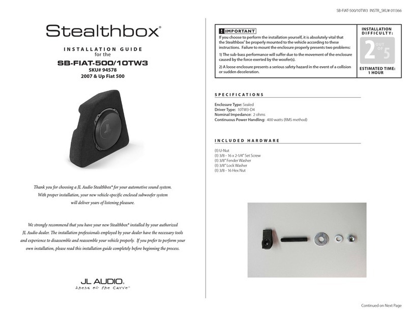 JL Audio Stealthbox SB-FIAT-500/10TW3 installation guide