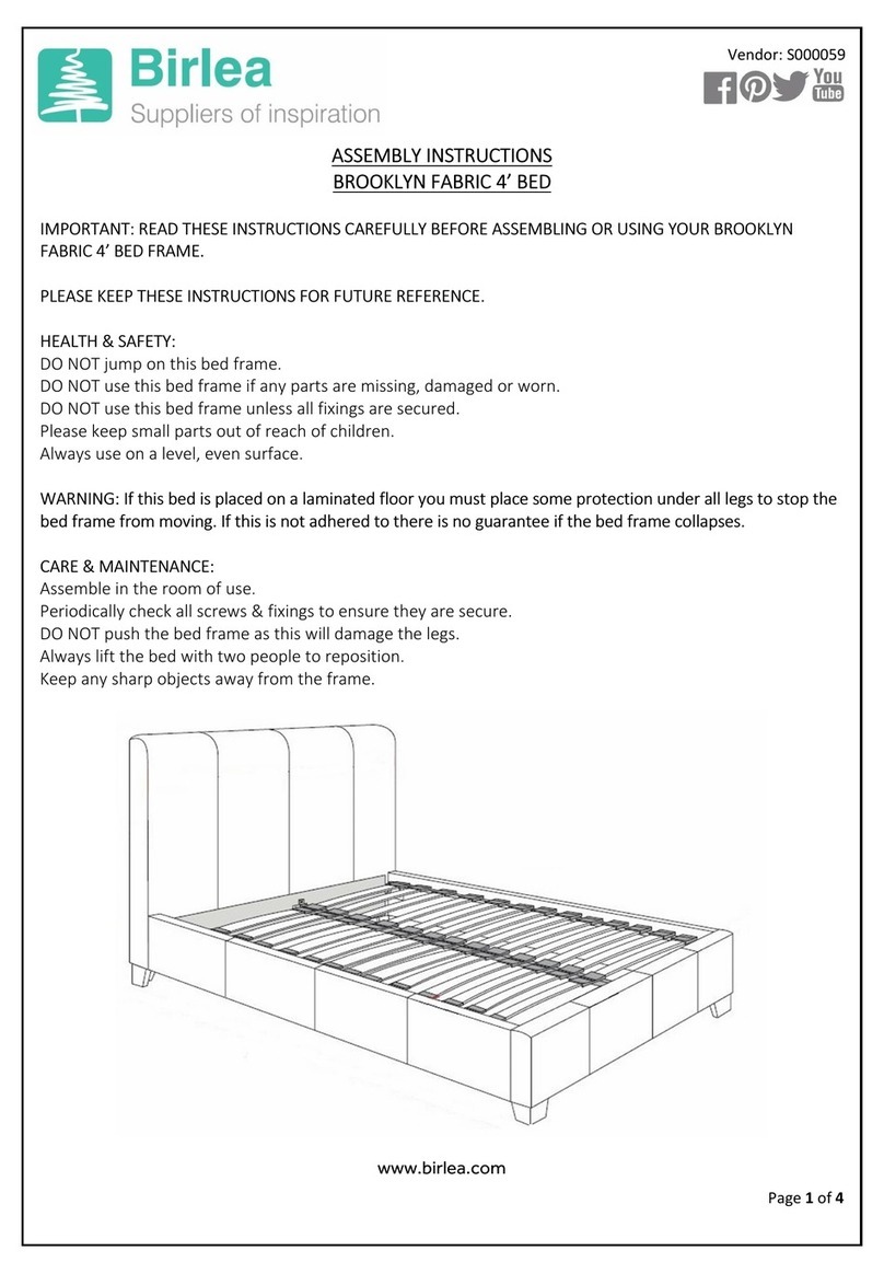 Birlea BROOKLYN FABRIC 4 User manual Birlea BROOKLYN FABRIC 4 User manual