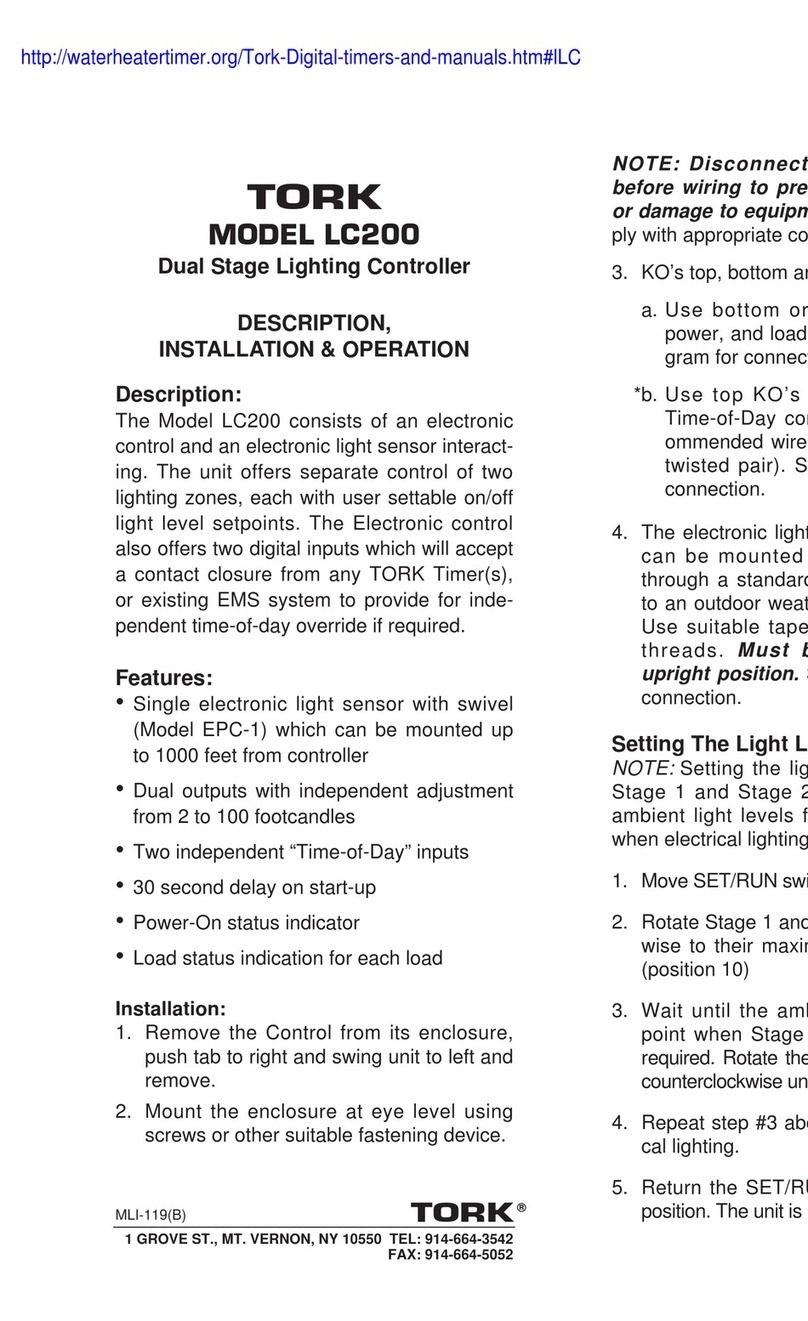 Tork LC200 Description, installation & operation