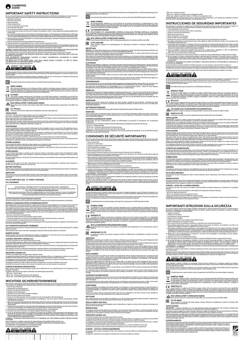 Cambridge Audio TV2 User manual