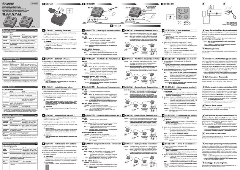 Yamaha Sessioncake SC-01 User manual