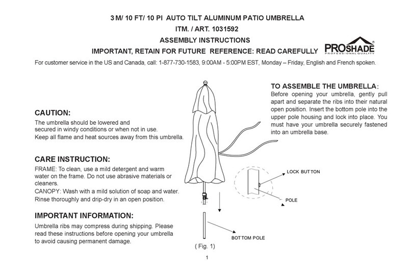 Proshade 1031592 Assembly instructions Proshade 1031592 Assembly instructions
