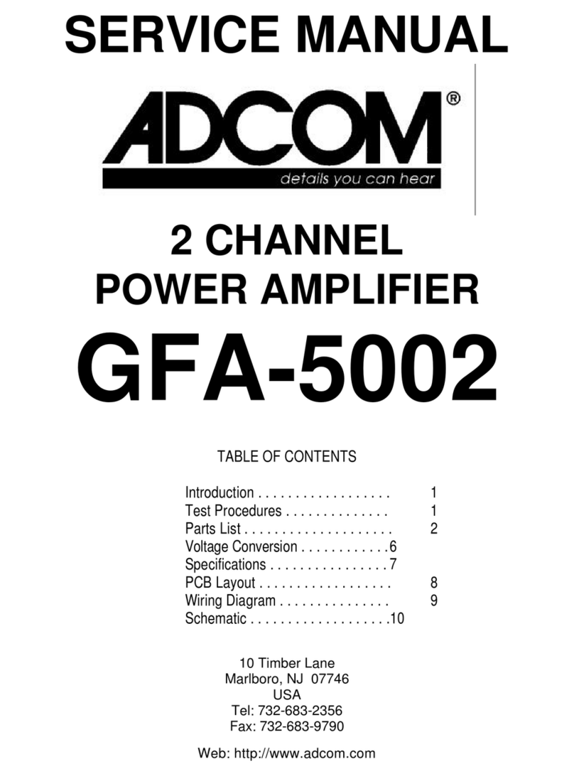 Adcom GFA-5002 User manual Adcom GFA-5002 User manual