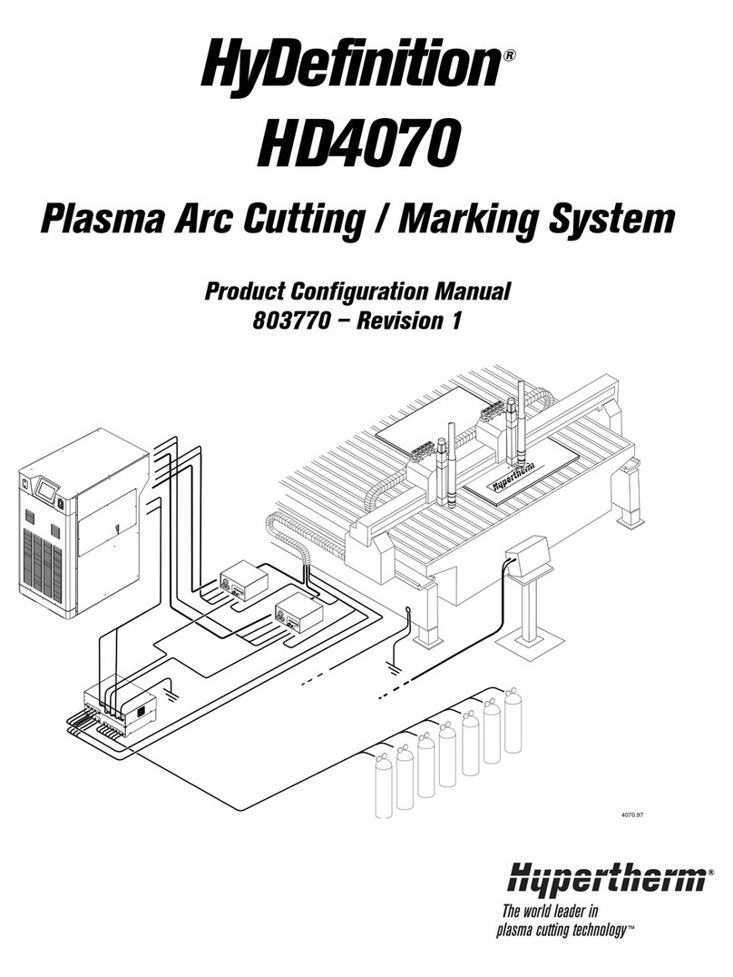 Hypertherm HyDefinition HD4070 Instruction sheet Hypertherm HyDefinition HD4070 Instruction sheet