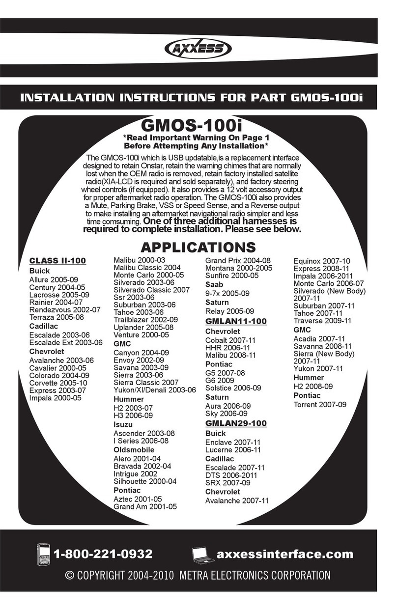 Axxess GMOS-100i User manual Axxess GMOS-100i User manual