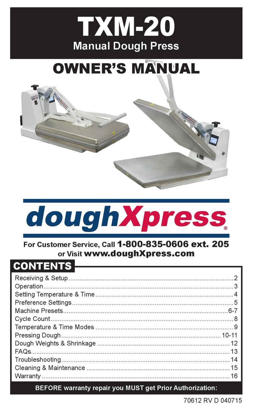 DOUGHXPRESS TXM-20 owner's manual
