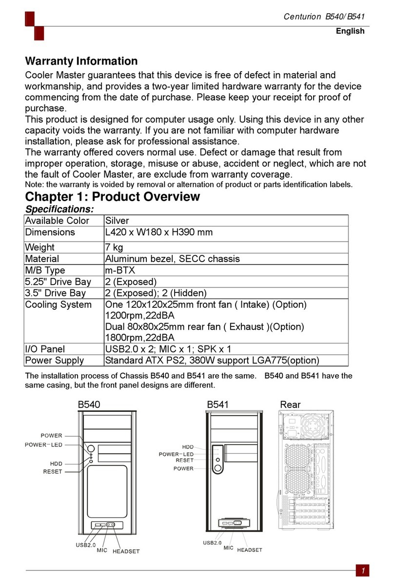 Cooler Master Centurion B540 User manual Cooler Master Centurion B540 User manual