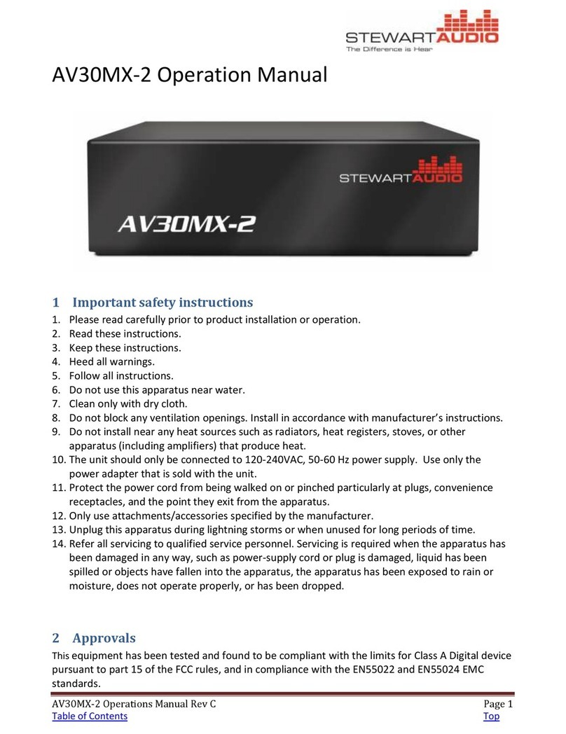 Stewart Audio AV30MX-2 Operation manual