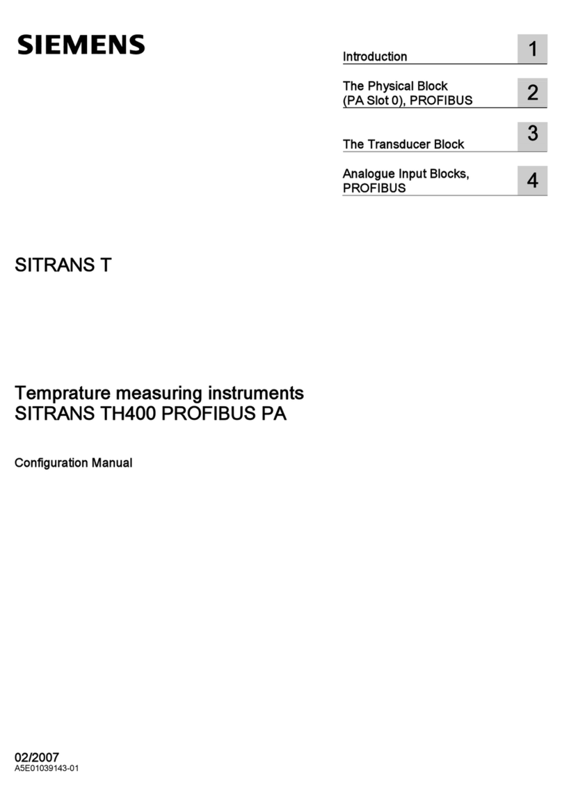 Siemens SITRANS TH400 PROFIBUS PA Configuration manual