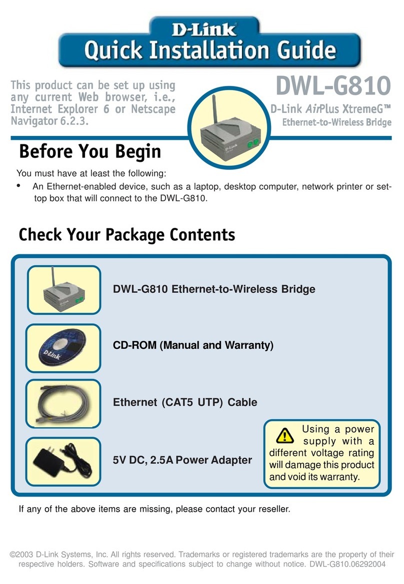 D-Link AirPlus XtremeG Ethernet-to-Wireless Bridge... User manual