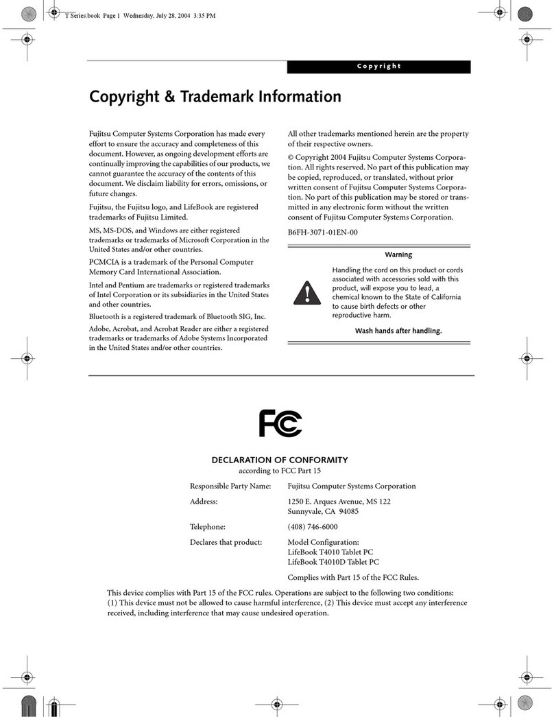 Fujitsu Lifebook T4010 User manual