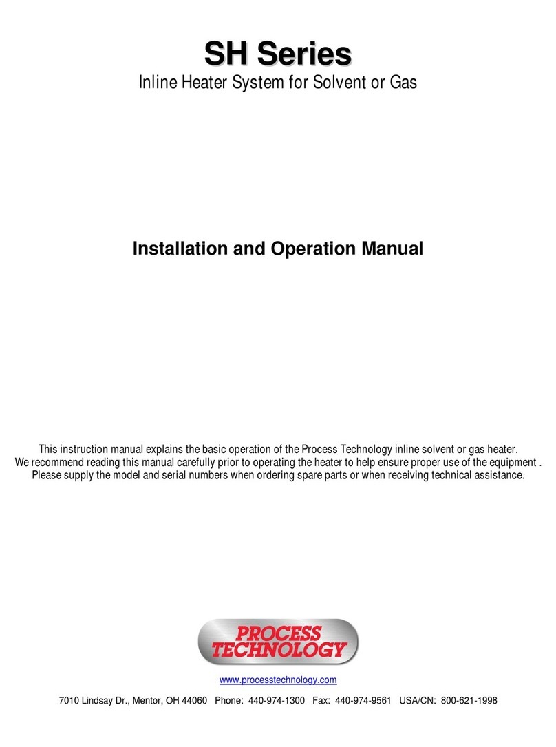 Process Technology SH Series Installation and operation manual