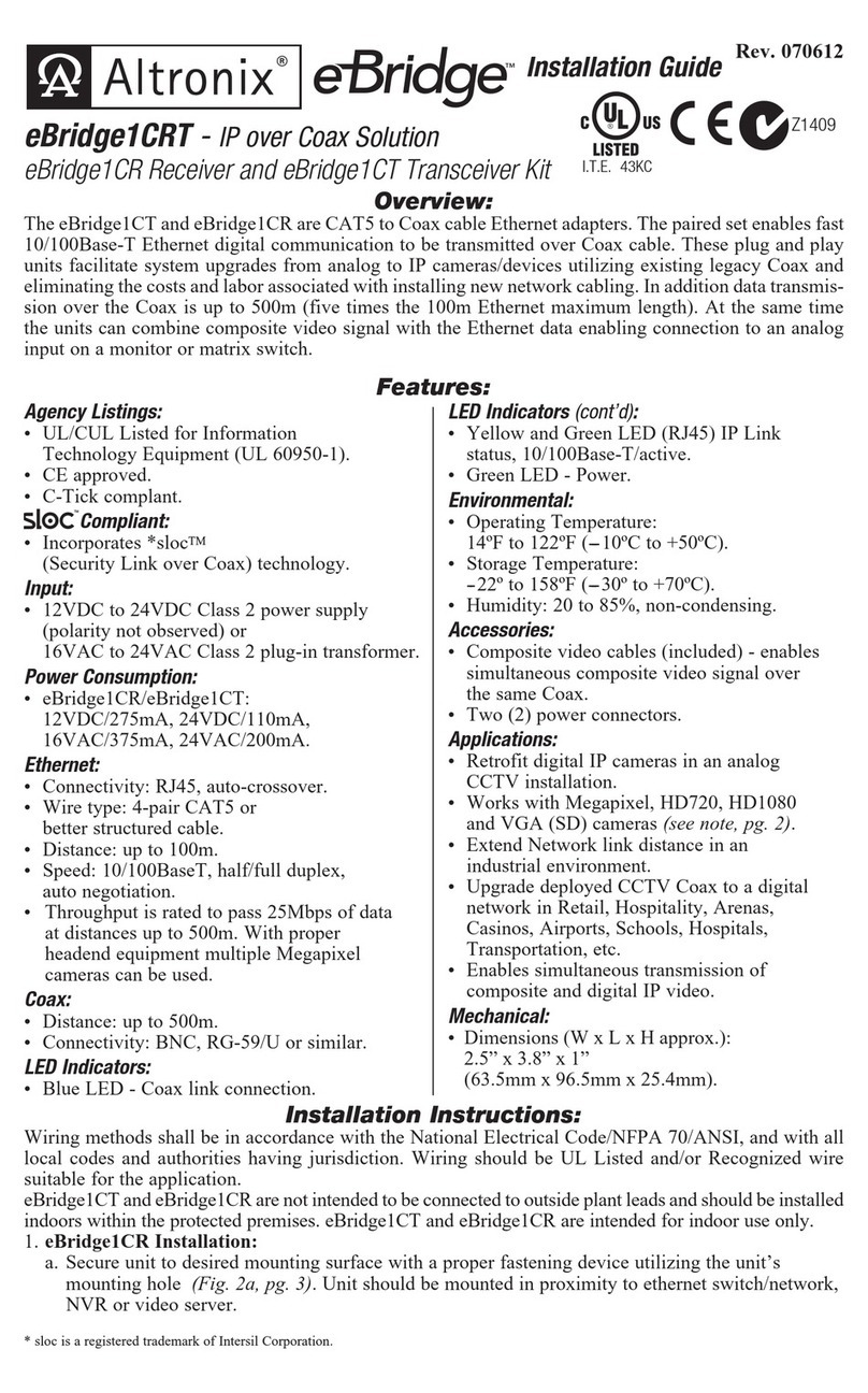 Altronix eBridge1CRT User manual