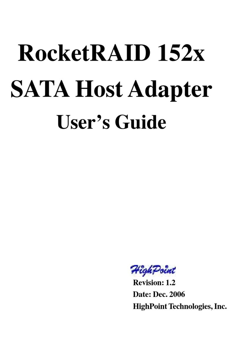 HighPoint RocketRAID 152x Host Adapter user guide HighPoint RocketRAID 152x Host Adapter user guide