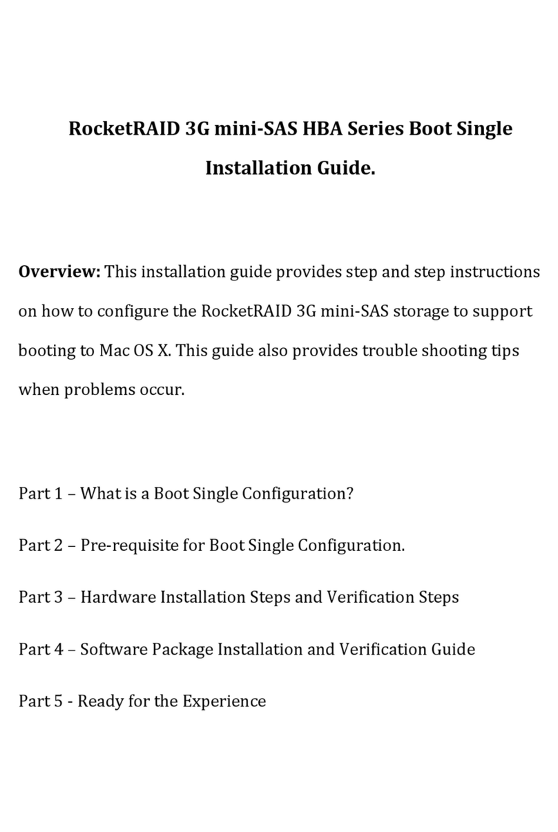 HighPoint RocketRAID 3G mini-SAS HBA Series User manual