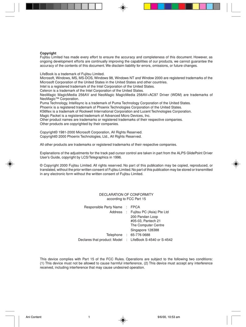 Fujitsu LifeBook Series S-4540 User manual
