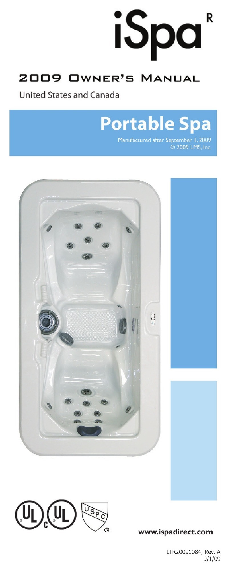 ISPA PORTABLE SPA 2009 owner's manual