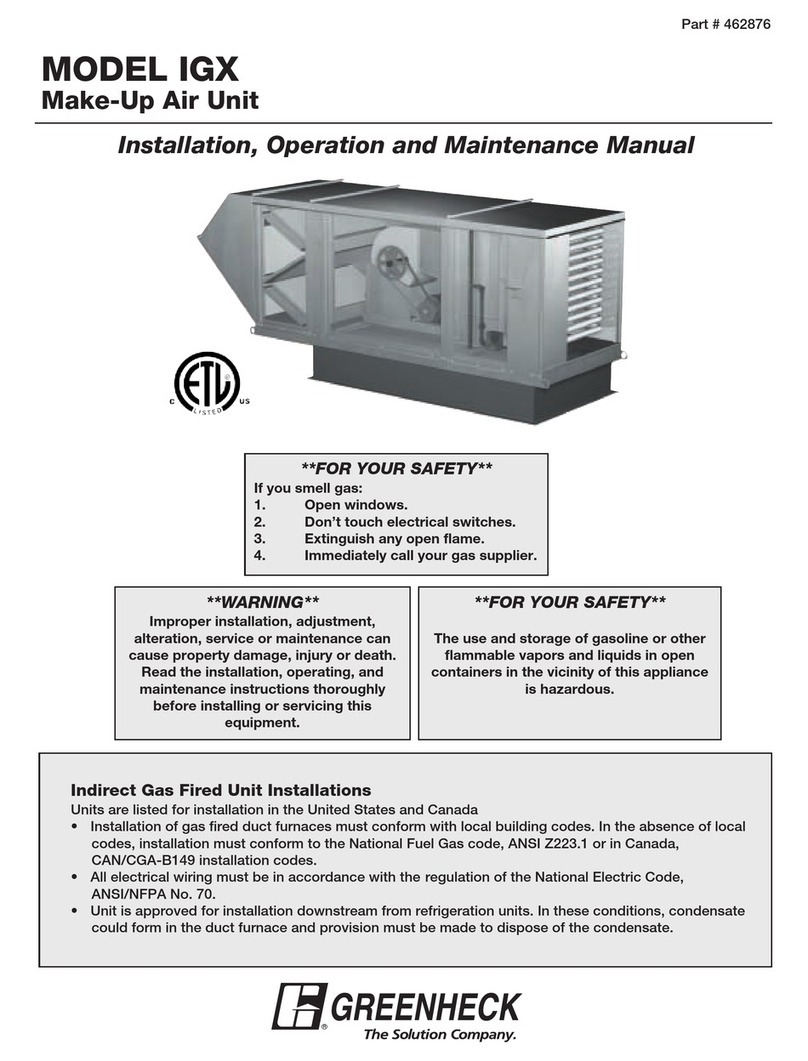 Greenheck IGX Installation, operation and maintenance manual
