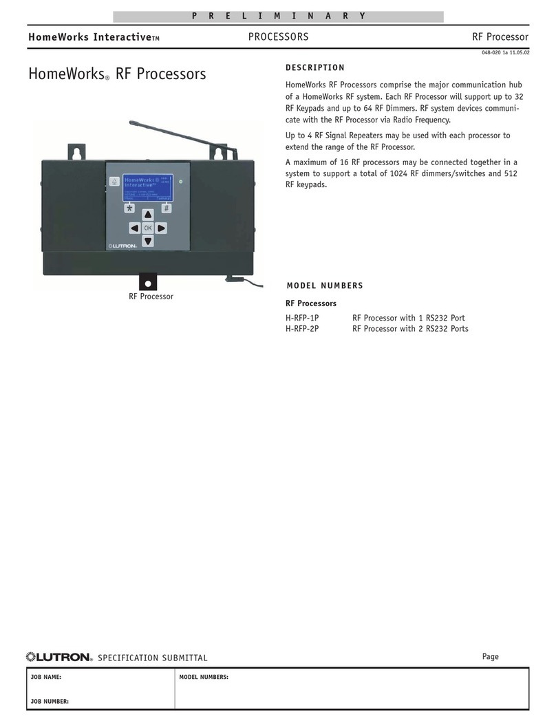 Homeworks H-RFP-1P RF manual