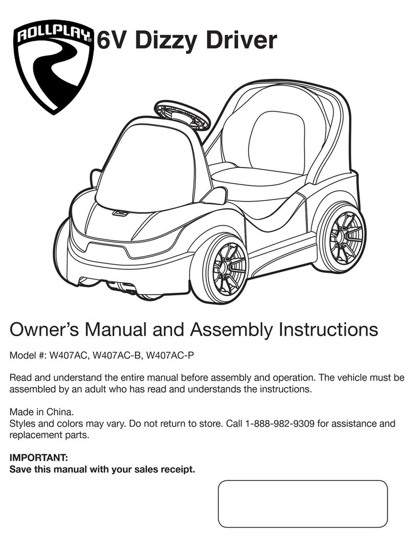 Rollplay 6V DIZZY DRIVER Owner's manual and assembly instructions Rollplay 6V DIZZY DRIVER Owner's manual and assembly instructions