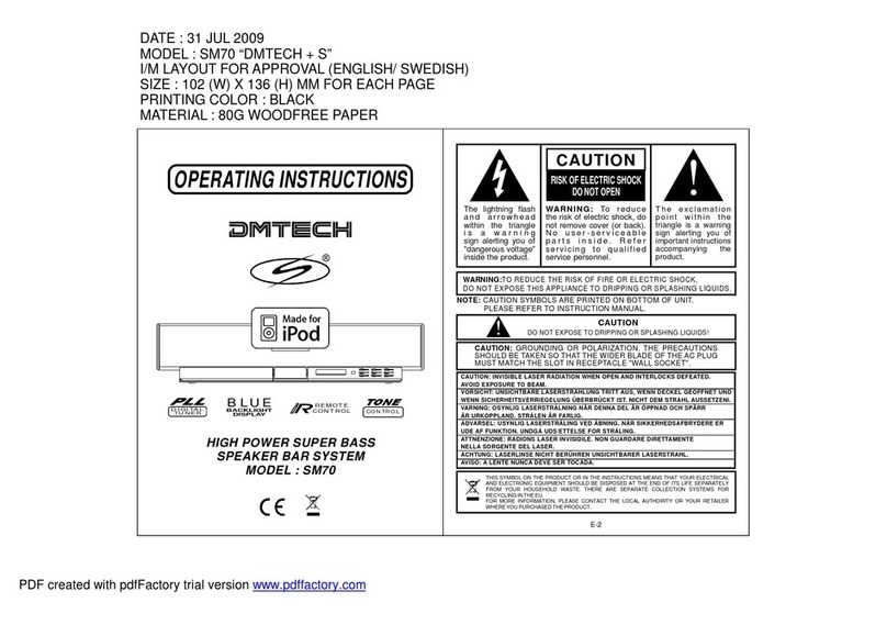 DM TECH SM70 operating instructions