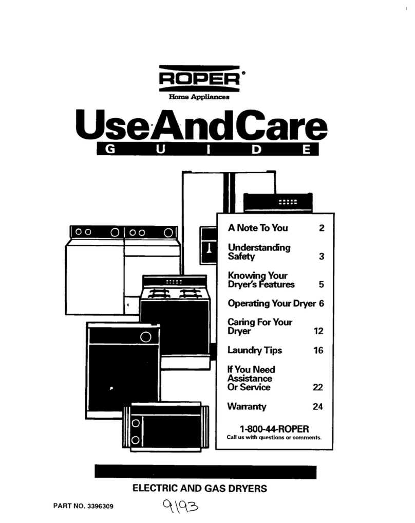 Roper REL4622BL0 Use and care guide