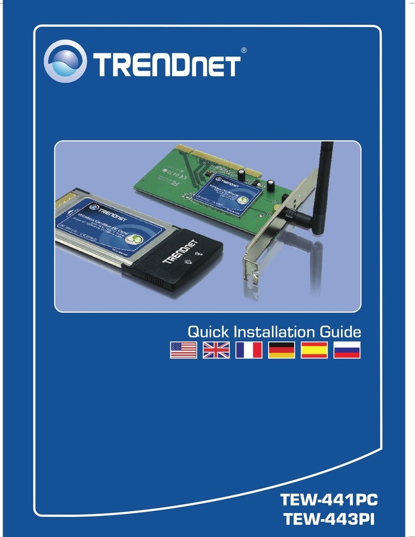 TRENDnet TEW-441PC - 108Mbps Wireless PC Card... Quick installation guide